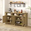 Okak Modern 3-Shelf & 4-Door Sideboard Half-Open Storage Cabinet for Dining Room,Kitchen Pantry Cabinets with Power Outlets & USB Ports - 3 of 4