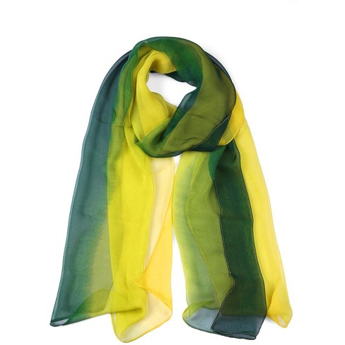 Allegra K Long Chiffon Light Wedding Scarf Silky Gradient Color Party Shawl  Spring Summer Beach Wrap For Women Green 63x19.6 : Target