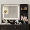 Vanity Desk with LED Lights Mirror & Power Outlet, Makeup Vanity Table Set with Storage Drawers, Stool, Black Dressing Table for Women Girls - 4 of 4