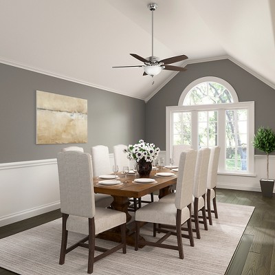 52" Brushed Nickel Ceiling Fan with LED Light and Reversible Blades