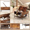 Lyngins Farmhouse Lift-Top Coffee Table with Storage & Open Shelves, Adjustable Height Living Room Table, Multifunctional Table, Wood-Grain & Metal - 4 of 4