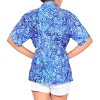 LA LEELA Button Down Shirt for Women Casual Summer Beach Party Floral Tops Blouses Short Sleeve Button Up Hawaiian Dresses for Women - 3 of 4