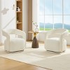 Chenille Swivel Barrel Accent Chair with Curved Backrest, Wide Seat Upholstered Lounge Armchair for Living Room Bedroom-3irtyhousy - 3 of 4