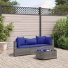 vidaXL Patio Sofa Set with Cushions Lounge Setting Outdoor Furniture Poly Rattan - Gray and Blue - 2 of 4