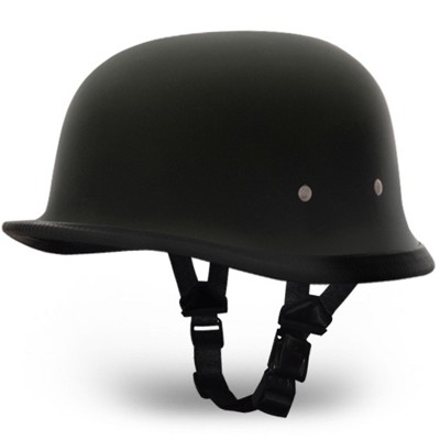 Daytona Helmets Novelty German Militia World War Replica Motorcycle Helmet w/ Drawstring Bag & Head Wrap For Adult Men & Women, Medium, Dull Black
