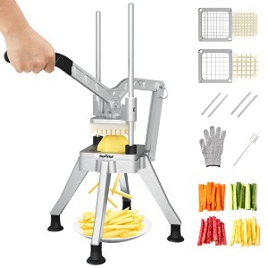 Heynemo Commercial French Fry Cutter, Heavy Duty Potato Slicer with 2 Replaceable blades (1/2 & 3/8 Inch), Professional Fries Cutter for Potatoes - 1 of 4