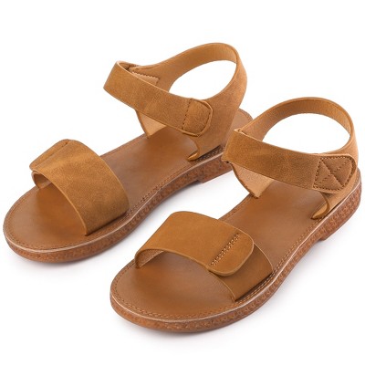 Allegra K Women's Crisscross Straps Open Toe Ankle Strap Flat Sandals