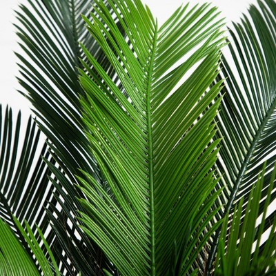 Nearly Natural 3-ft Green Silk Palm Tree in Black Pot