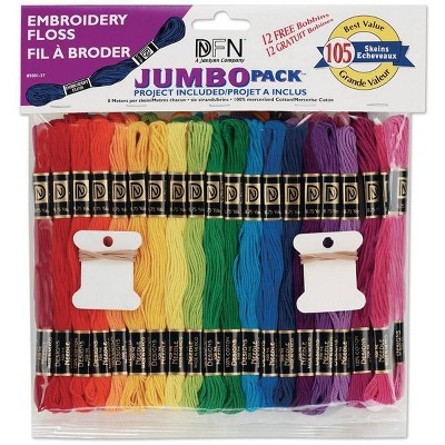 Janlynn Cotton Embroidery Floss Jumbo Pack 8.7yd 105/Pkg-Assorted Colors