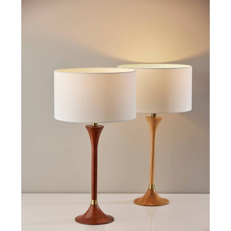 Rebecca Table Lamp Walnut Rubberwood with Antique Brass Accent - Adesso, 4 of 8
