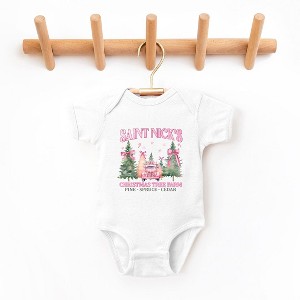 The Juniper Shop Coquette St. Nick's Tree Farm Baby Bodysuit - 12 Month - White - 1 of 3