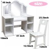 2-in-1 Kids Vanity Table,Touch Light Detachable Tri-Folding Mirror - 2 of 4