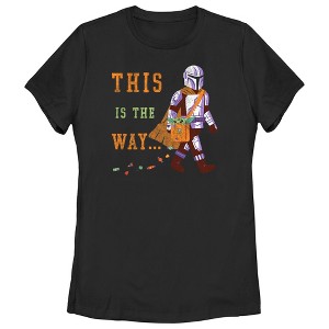 Women's Star Wars The Mandalorian Halloween This is the Way Treats T-Shirt - 1 of 4