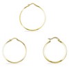EVERLY JEWELRY | Yellow Plated Stainless Steel Green, Purple and Yellow Enamel Hoop Earrings 3-Piece Set - 2 of 3