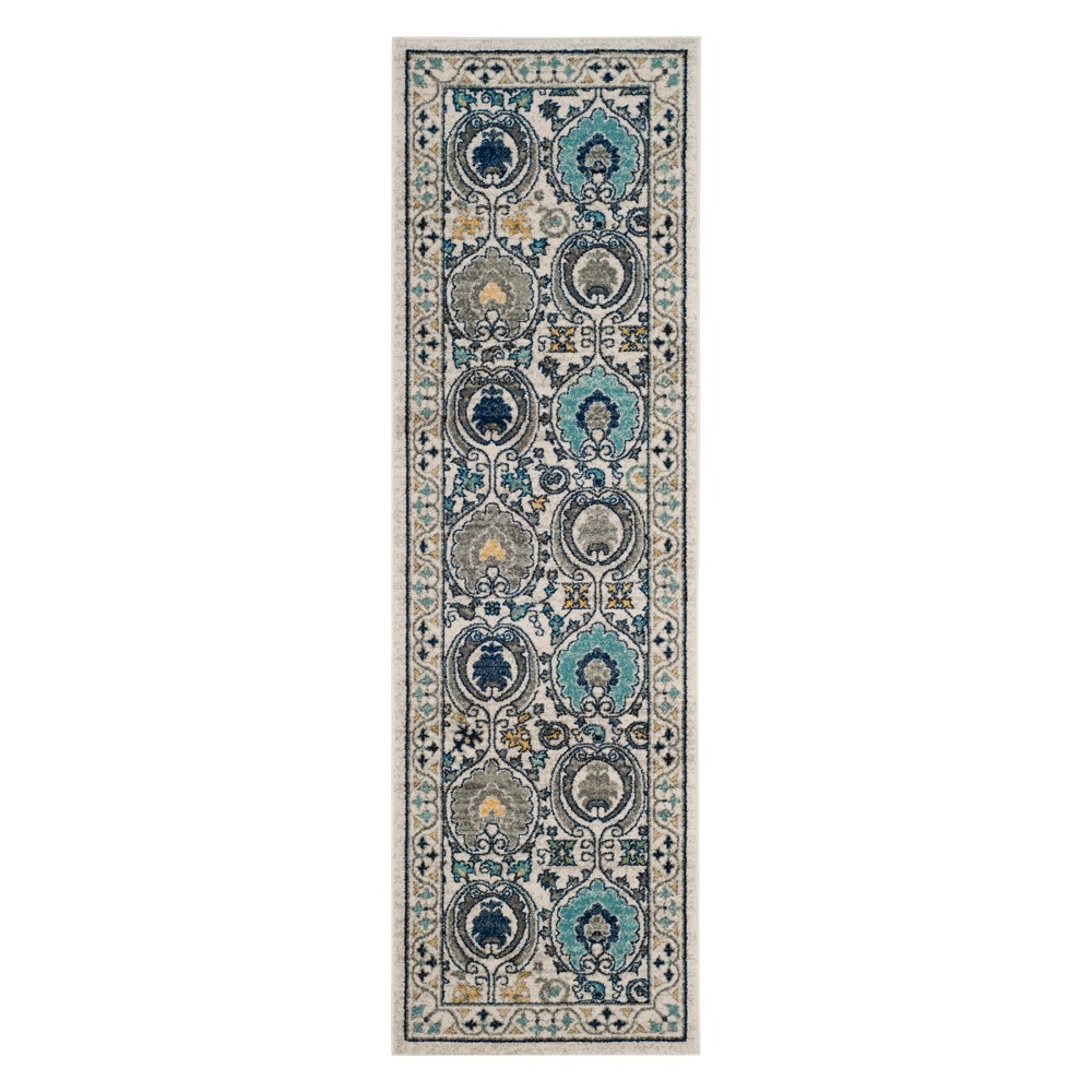 2'2inx7' Runner Medallion Ivory/Gray - Safavieh