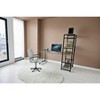 Vynxaria Writing Desk - Modern Black Metal Frame, Wooden Top & Shelves, Home Office Study Desk - 2 of 4