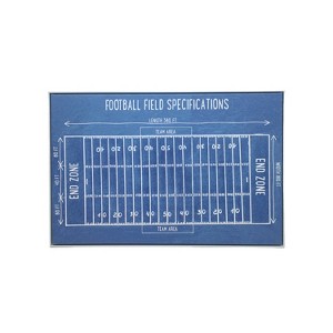Gallery 57 24"x36" Football Field Floating Framed Wall Art Canvas - 1 of 4