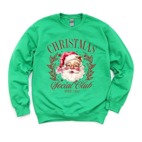 Simply Sage Market Women's Graphic Sweatshirt Christmas Social Club Santa - image 1 of 4