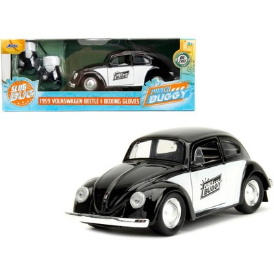 Photo 1 of 1959 Volkswagen Beetle "Punch Buggy" Black & White & Boxing Gloves Accessory "Punch Buggy" Series 1/32 Diecast Model Car by Jada