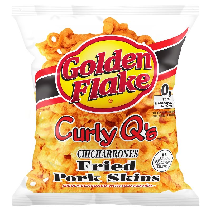 Golden Flake Curly Q's Fried Pork Skins - 3oz, 1 of 2