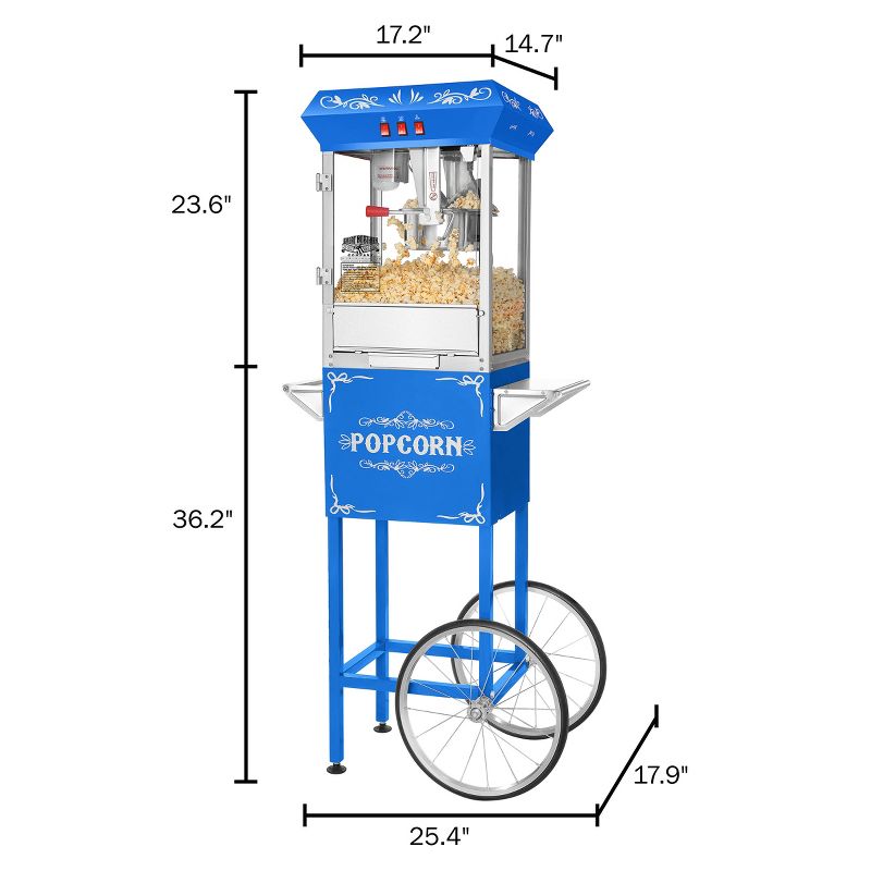 Great Northern Popcorn 8 oz. Foundation Popcorn Machine with Cart - Blue, 4 of 6