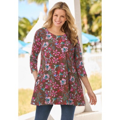 Woman Within Plus Size 2-Pocket Swing Tunic
