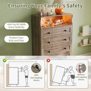 COZONY 5-Drawer Tall Dresser with Display Shelf, Modern Wood Storage Cabinet for Bedroom Closet Living Room Hallway - 1 of 4