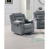 Velvet Manual Recliner Chair with Plush Armrest, Tufted Back, and Headrest - 2 of 4