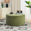 VYNXARIA Olive Green Round Ottomans and Benches - 16" High x 30" Wide, Modern and Versatile Design - 2 of 4
