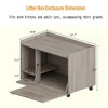 Chic Crate-Gray End Table for Cat Litter Box Enclosure - Hidden Wood Furniture with Top Fence, Multi-Use Storage Bench - 3 of 4