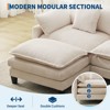 Modular Sectional Sofa,Corduroy Cloud Couch with Movable Ottoman&Throw Pillows,Modern L/U-Shaped Sofa,Comfy Deep Seat Couch for Living Rooms,Bedroom - 4 of 4