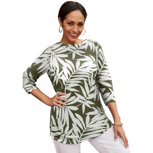 Jessica London Stretch Cotton Boatneck Tunic - 1 of 4
