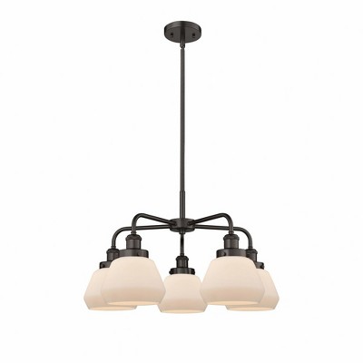 Fulton - 5 Light Stem Hung Chandelier In Art Deco Style-13.5 Inches Tall and 24.5 Inches Wide