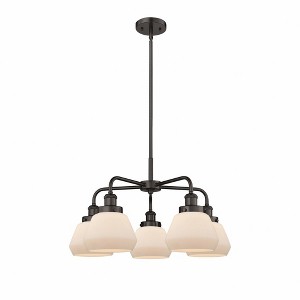 Fulton - 5 Light Stem Hung Chandelier In Art Deco Style-13.5 Inches Tall and 24.5 Inches Wide - 1 of 1