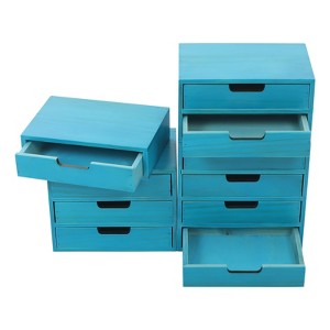 YIYIBYUS Desktop Storage Organizers, Desktop Wood Stackable Drawer Cabinet - 1 of 4