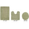 Edge Bath Rug 100% Premium Cotton Ultra-Soft Water Absorbent Tufted Solid Reversible 3 Piece Bathroom Rug Set for Machine Washable Bathmat - 2 of 4
