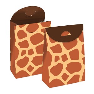 Big Dot of Happiness Giraffe Print - Safari Gift Favor Bags - Party Goodie Boxes - Set of 12 - 1 of 4