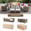 8 Piece Patio Conversation Sets with Cushions and Ottomans Orange - 3 of 4