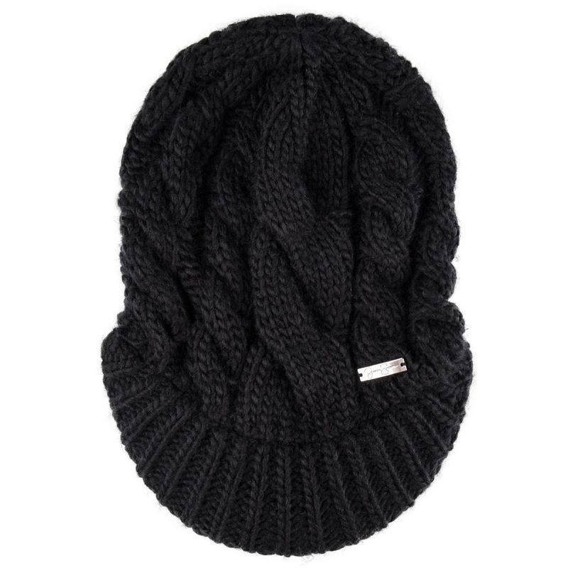 Jessica Simpson Women's Cable Knit Newsboy Beanie Hat with Brim, 2 of 6