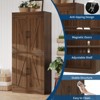 MDF 4-Door Rice Grain Cabinet - Adjustable Shelves, Farmhouse Storage, Barn Doors, Kitchen and Dining Room Wooden Cabinet - 3 of 4