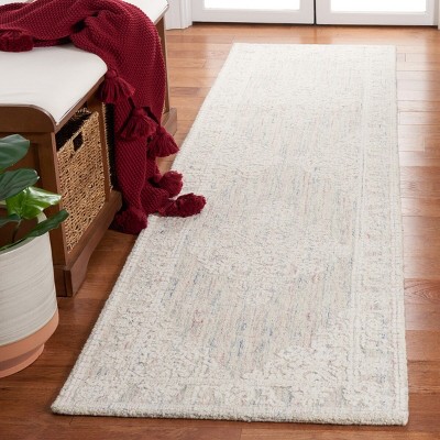 Ivory Wool Hand Tufted Non-slip Runner Rug