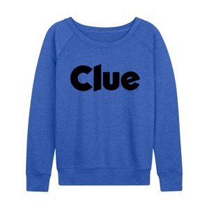 Women's - Clue - Clue Logo Lightweight French Terry Wide Neck Long Sleeve Graphic Shirt - 1 of 3