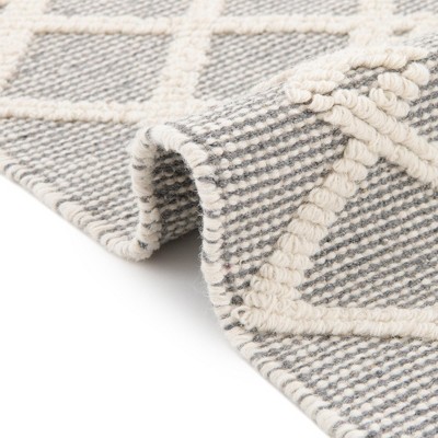 Gray Manor Geometric Wool Handmade Area Rug 8x10