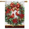 Briarwood Lane Christmas House Flag 40x28 For Outdoor Cardinal Wreath For Christmas House Flag - 2 of 4