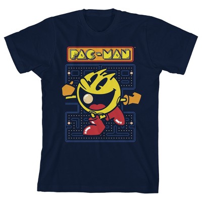Youth Boys Pac-Man Retro Video Game Navy Graphic Tee
