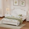 Streamdale Queen Size Wood Platform Bed Frame,Retro Style Platform Bed with Wooden Slat Support,White - 2 of 4
