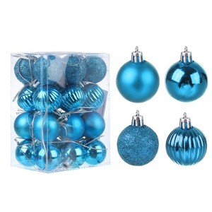 Unique Bargains Acrylic DIY Craft Party Christmas Tree Ornament Hanging Balls 1.18" 24 Pcs - 1 of 4
