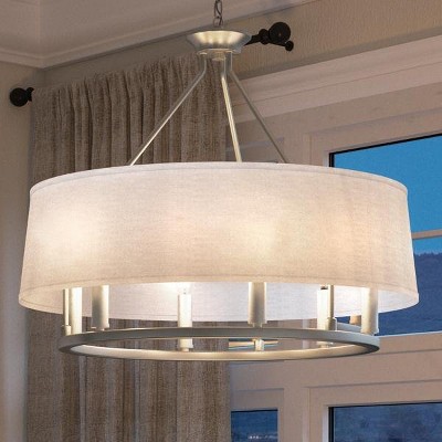 Urban Ambiance Luxury Cosmopolitan Chandelier,  22.375"H x 24"W,  Brushed Nickel Finish, UHP2182