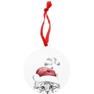 Pavilion Gift Company - Cat - 4" Ceramic Ornament - Tree Ornaments - 1 of 4