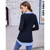 Clearlove Women's Casual Contrast Collar Shirt Long Sleeve Slim Fit Tunics Top - 4 of 4